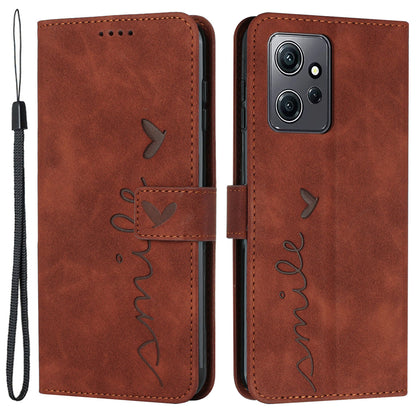 For Xiaomi Redmi Note 12 4G Flip Shell Imprinted Heart Shape Wallet PU Leather Phone Stand Case