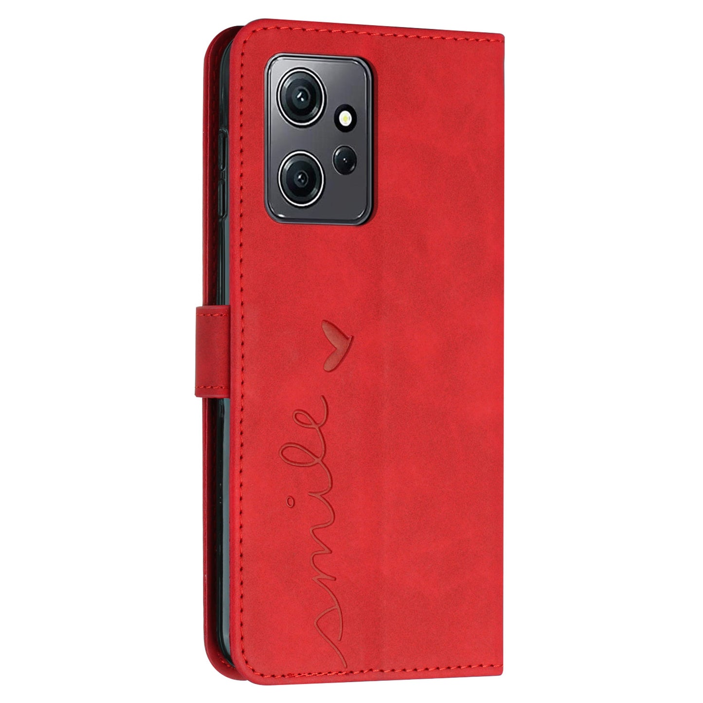For Xiaomi Redmi Note 12 4G Flip Shell Imprinted Heart Shape Wallet PU Leather Phone Stand Case
