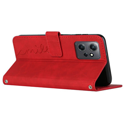 For Xiaomi Redmi Note 12 4G Flip Shell Imprinted Heart Shape Wallet PU Leather Phone Stand Case