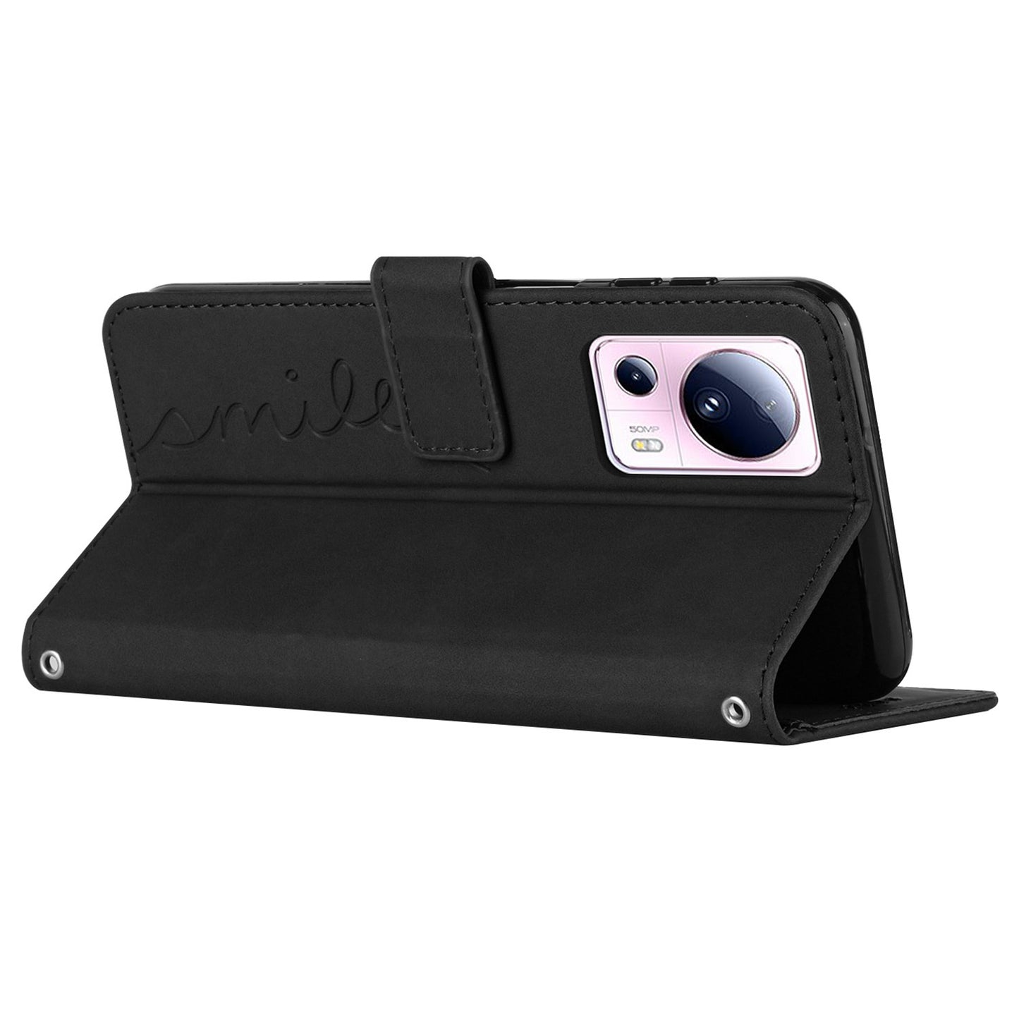 For Xiaomi Civi 2 5G / 13 Lite Flip Shell Imprinted Heart Shape PU Leather Phone Wallet Case with Stand