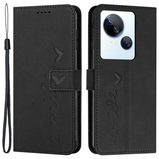 For Tecno Spark 10 5G Shockproof Shell Imprinted Heart Shape Wallet PU Leather Phone Stand Case