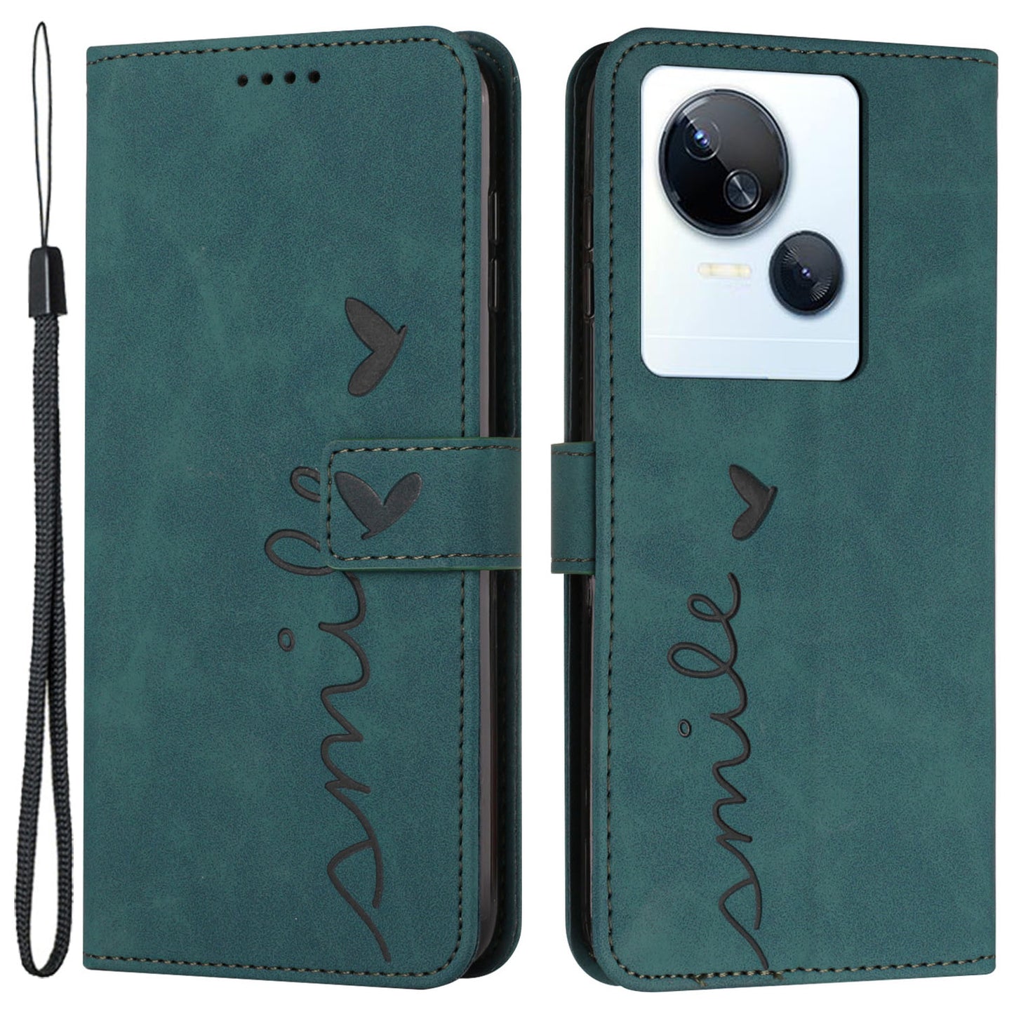 For Tecno Spark 10 5G Shockproof Shell Imprinted Heart Shape Wallet PU Leather Phone Stand Case