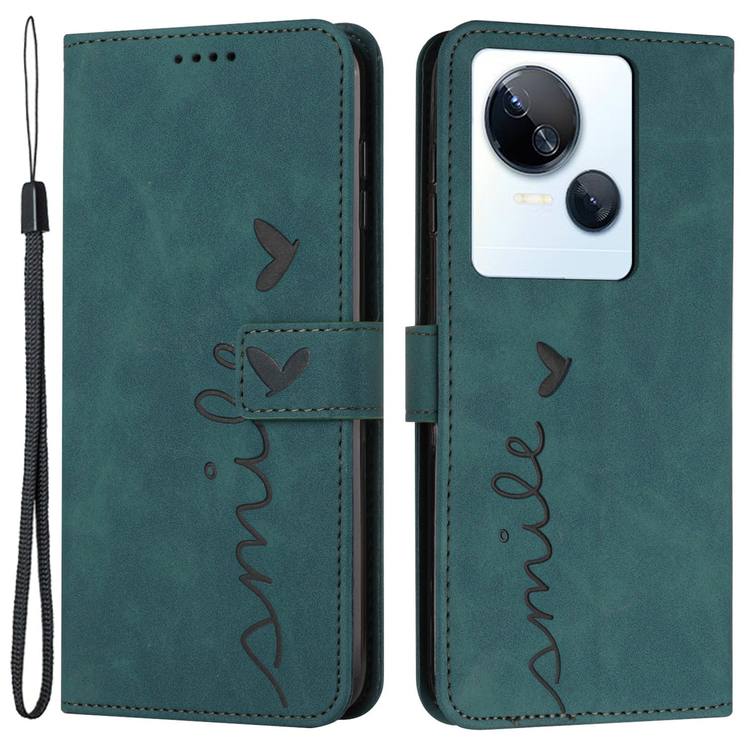 For Tecno Spark 10 5G Shockproof Shell Imprinted Heart Shape Wallet PU Leather Phone Stand Case