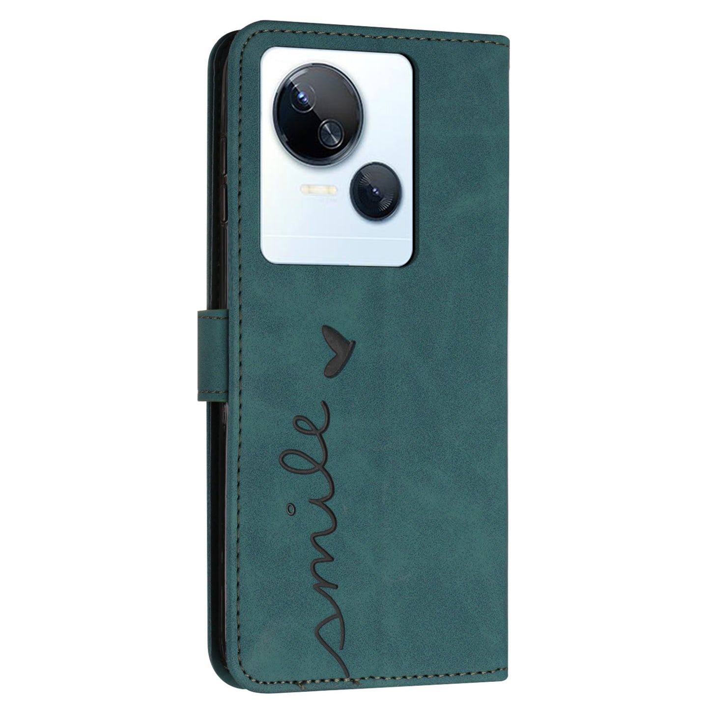 For Tecno Spark 10 5G Shockproof Shell Imprinted Heart Shape Wallet PU Leather Phone Stand Case