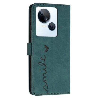 For Tecno Spark 10 5G Shockproof Shell Imprinted Heart Shape Wallet PU Leather Phone Stand Case