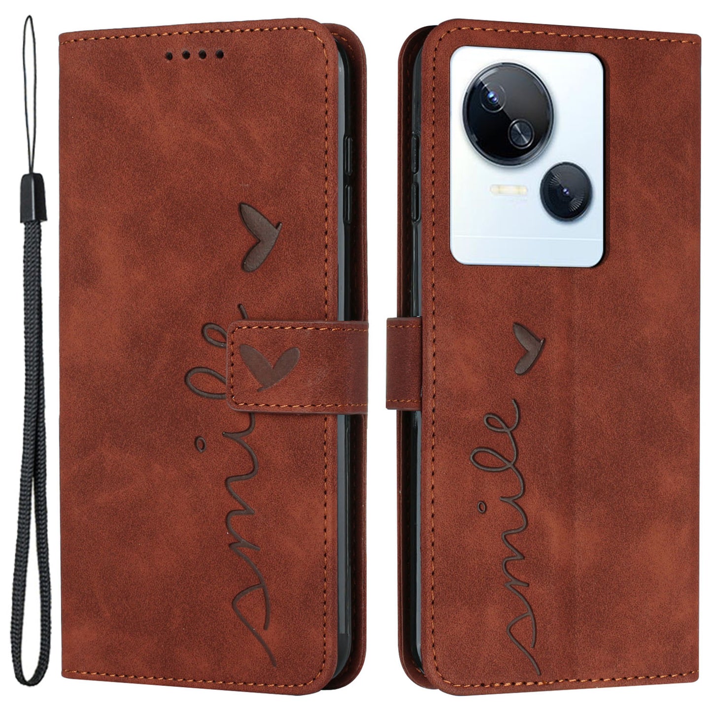 For Tecno Spark 10 5G Shockproof Shell Imprinted Heart Shape Wallet PU Leather Phone Stand Case