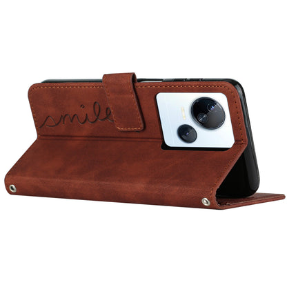 For Tecno Spark 10 5G Shockproof Shell Imprinted Heart Shape Wallet PU Leather Phone Stand Case