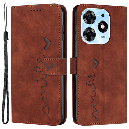 For Tecno Spark 10 Pro Imprinted Heart Shape Shockproof Shell Wallet PU Leather Phone Stand Case