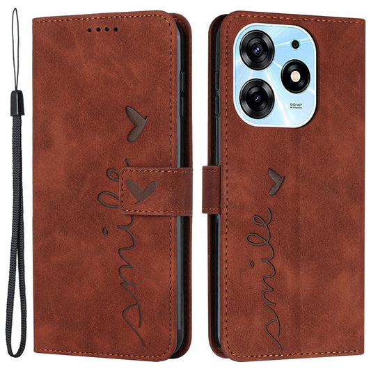 For Tecno Spark 10 Pro Imprinted Heart Shape Shockproof Shell Wallet PU Leather Phone Stand Case