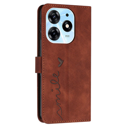 For Tecno Spark 10 Pro Imprinted Heart Shape Shockproof Shell Wallet PU Leather Phone Stand Case