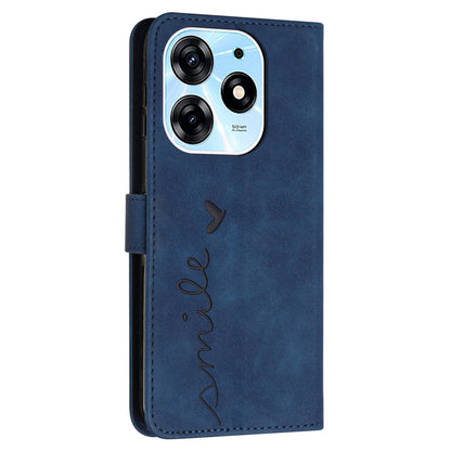 For Tecno Spark 10 Pro Imprinted Heart Shape Shockproof Shell Wallet PU Leather Phone Stand Case