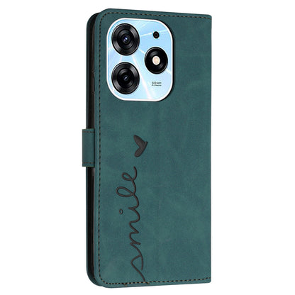 For Tecno Spark 10 Pro Imprinted Heart Shape Shockproof Shell Wallet PU Leather Phone Stand Case