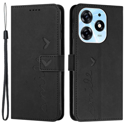 For Tecno Spark 10 Pro Imprinted Heart Shape Shockproof Shell Wallet PU Leather Phone Stand Case