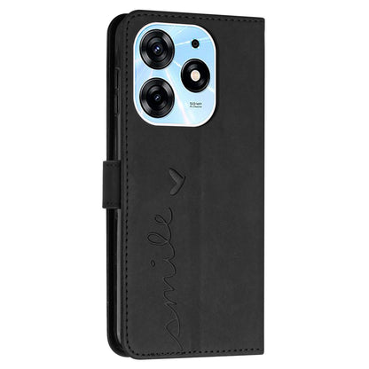For Tecno Spark 10 Pro Imprinted Heart Shape Shockproof Shell Wallet PU Leather Phone Stand Case