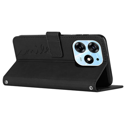 For Tecno Spark 10 Pro Imprinted Heart Shape Shockproof Shell Wallet PU Leather Phone Stand Case