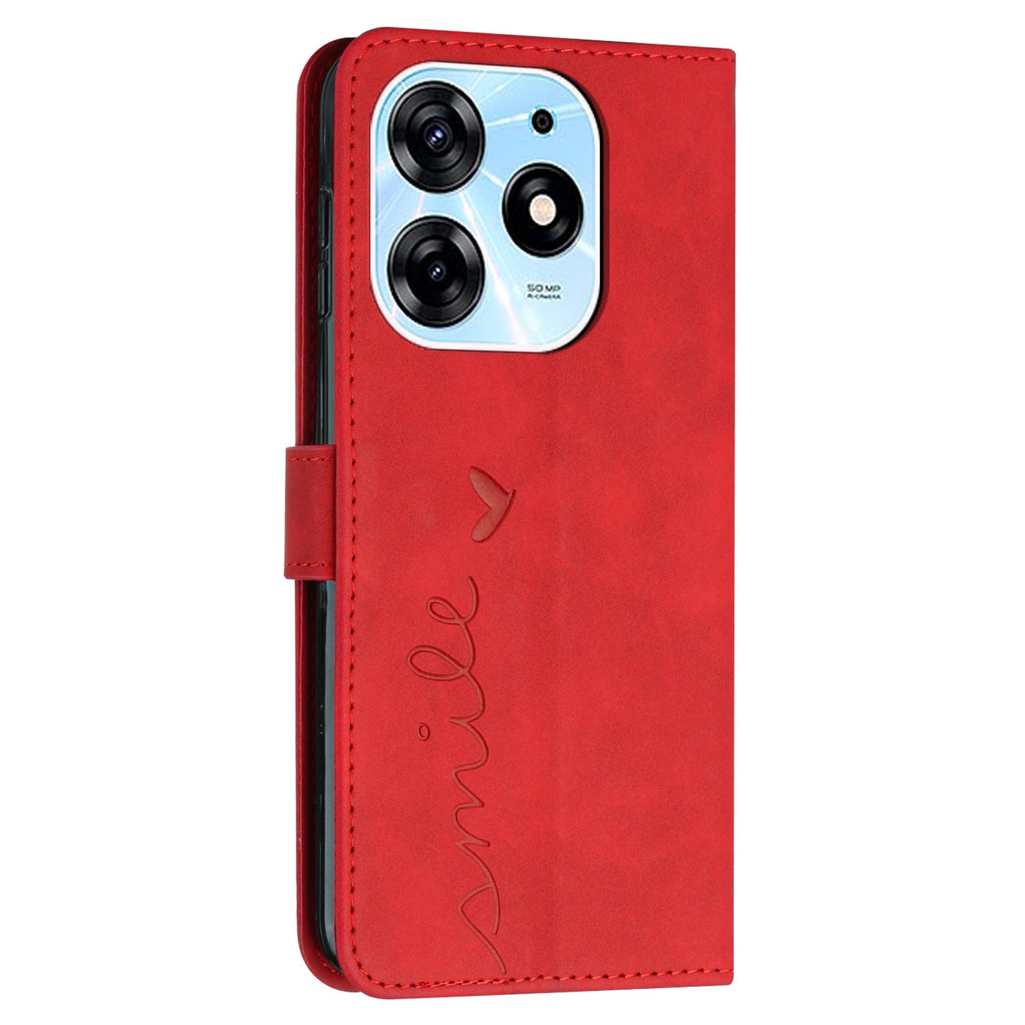 For Tecno Spark 10 Pro Imprinted Heart Shape Shockproof Shell Wallet PU Leather Phone Stand Case