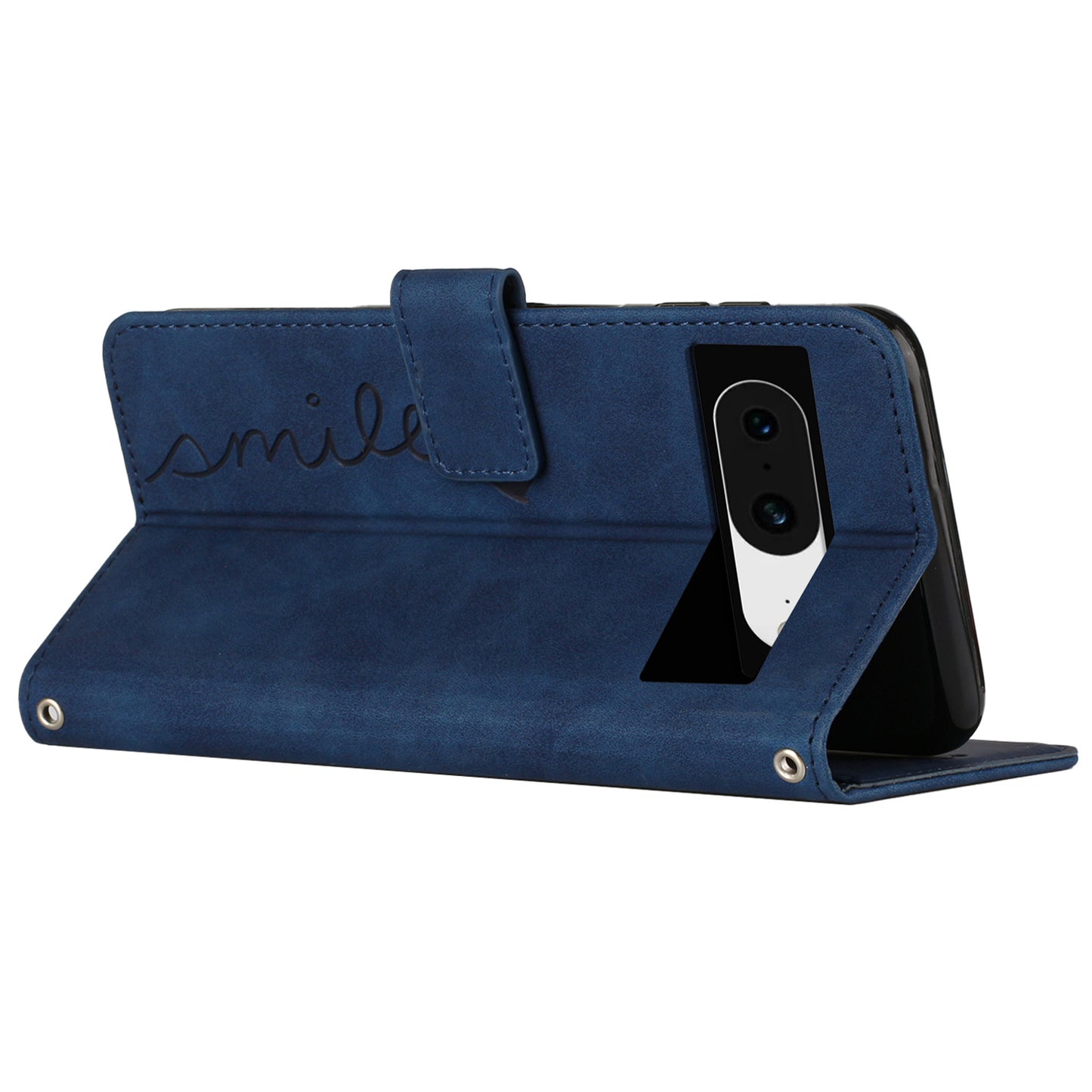 For Google Pixel 8 Imprinted Heart Shape Folio Flip Stand Shell PU Leather Phone Wallet Case