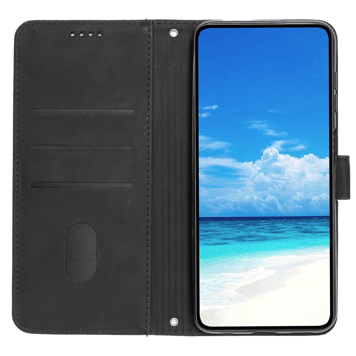 For Google Pixel 8 Imprinted Heart Shape Folio Flip Stand Shell PU Leather Phone Wallet Case