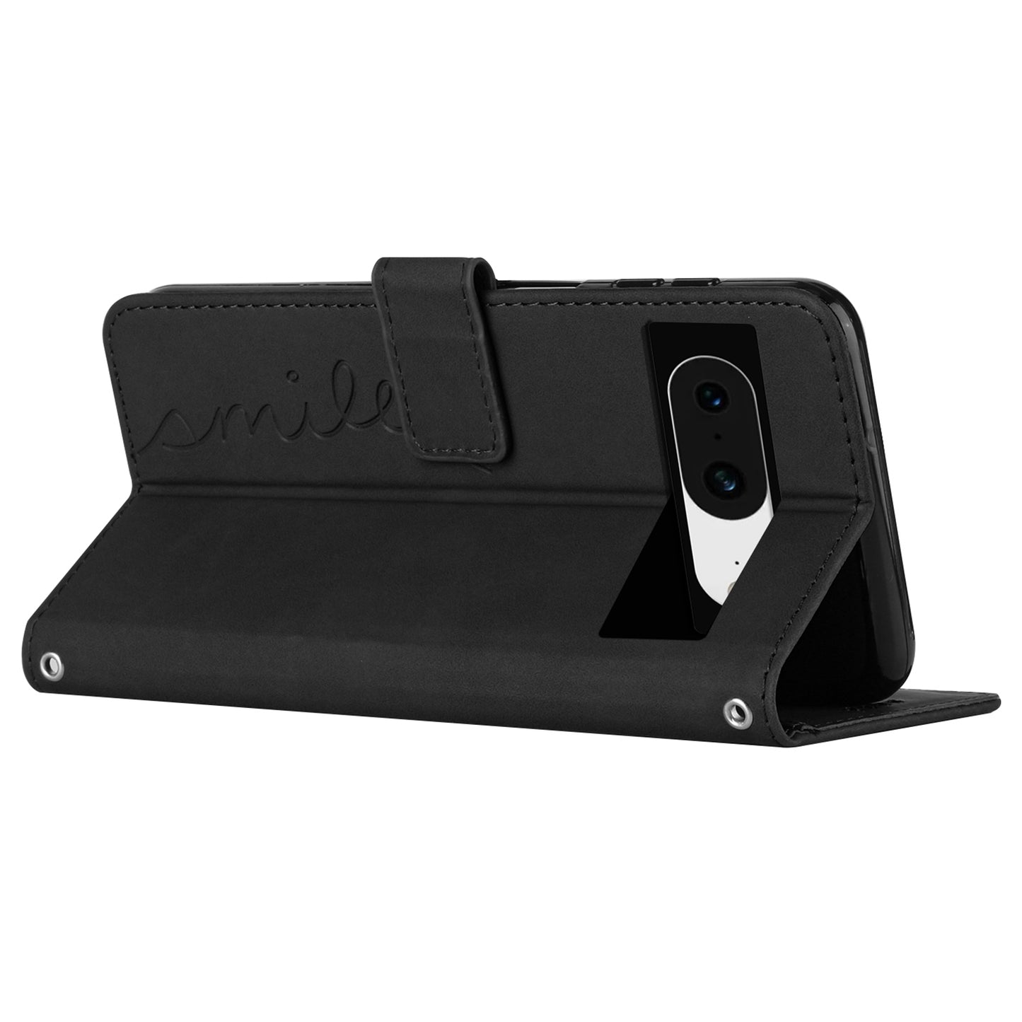 For Google Pixel 8 Imprinted Heart Shape Folio Flip Stand Shell PU Leather Phone Wallet Case