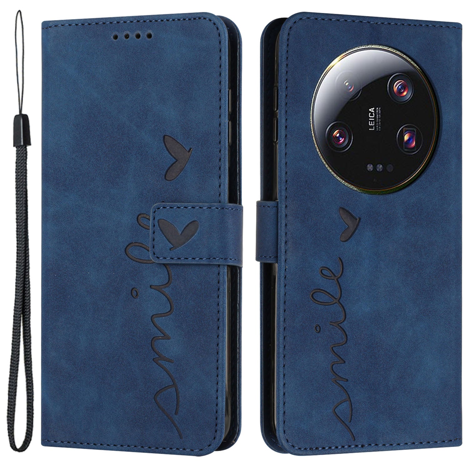 Folio Flip Shell for Xiaomi 13 Ultra Imprinted Heart Shape Stand PU Leather Phone Wallet Case