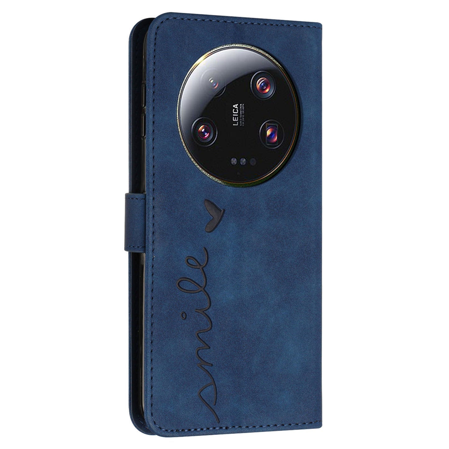 Folio Flip Shell for Xiaomi 13 Ultra Imprinted Heart Shape Stand PU Leather Phone Wallet Case