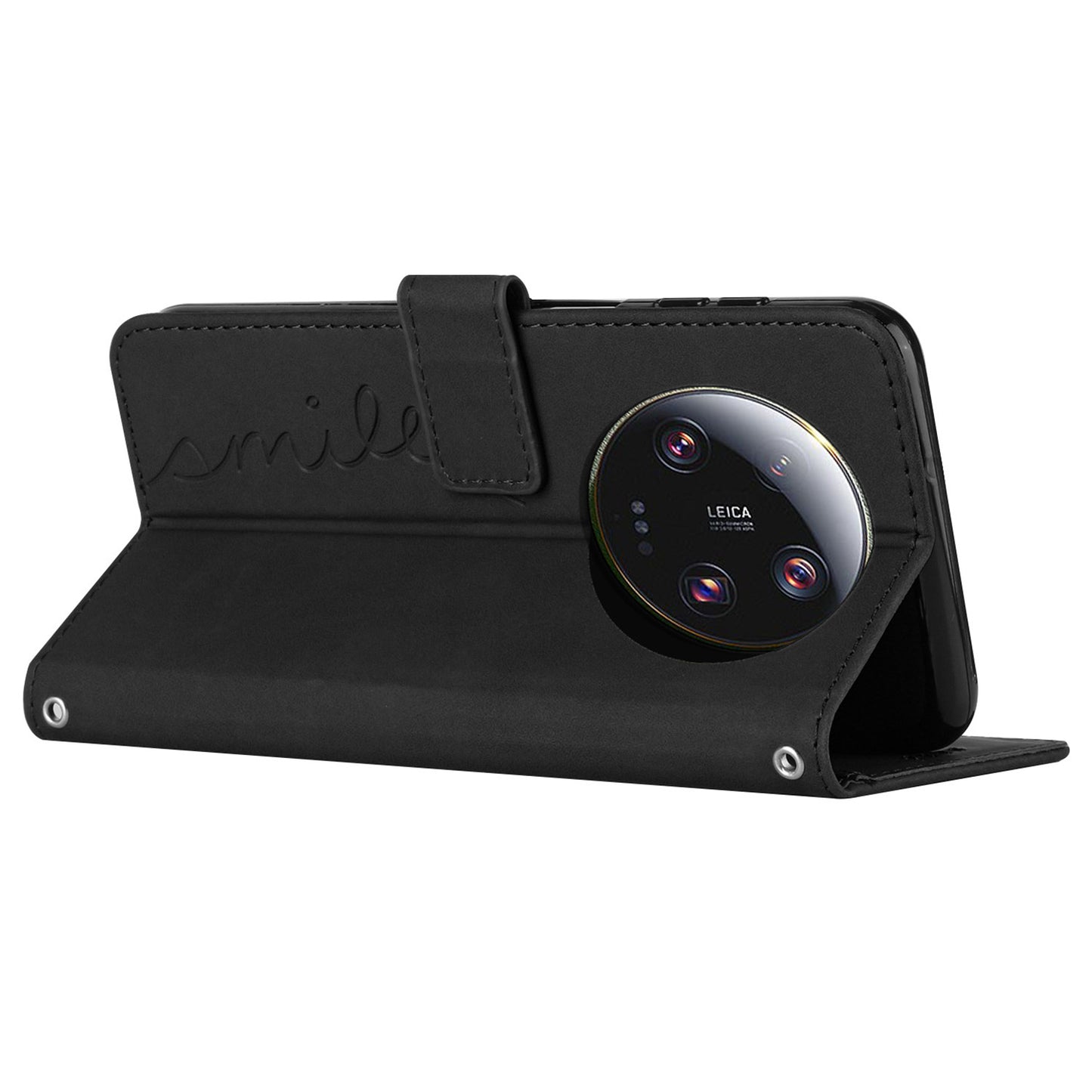 Folio Flip Shell for Xiaomi 13 Ultra Imprinted Heart Shape Stand PU Leather Phone Wallet Case