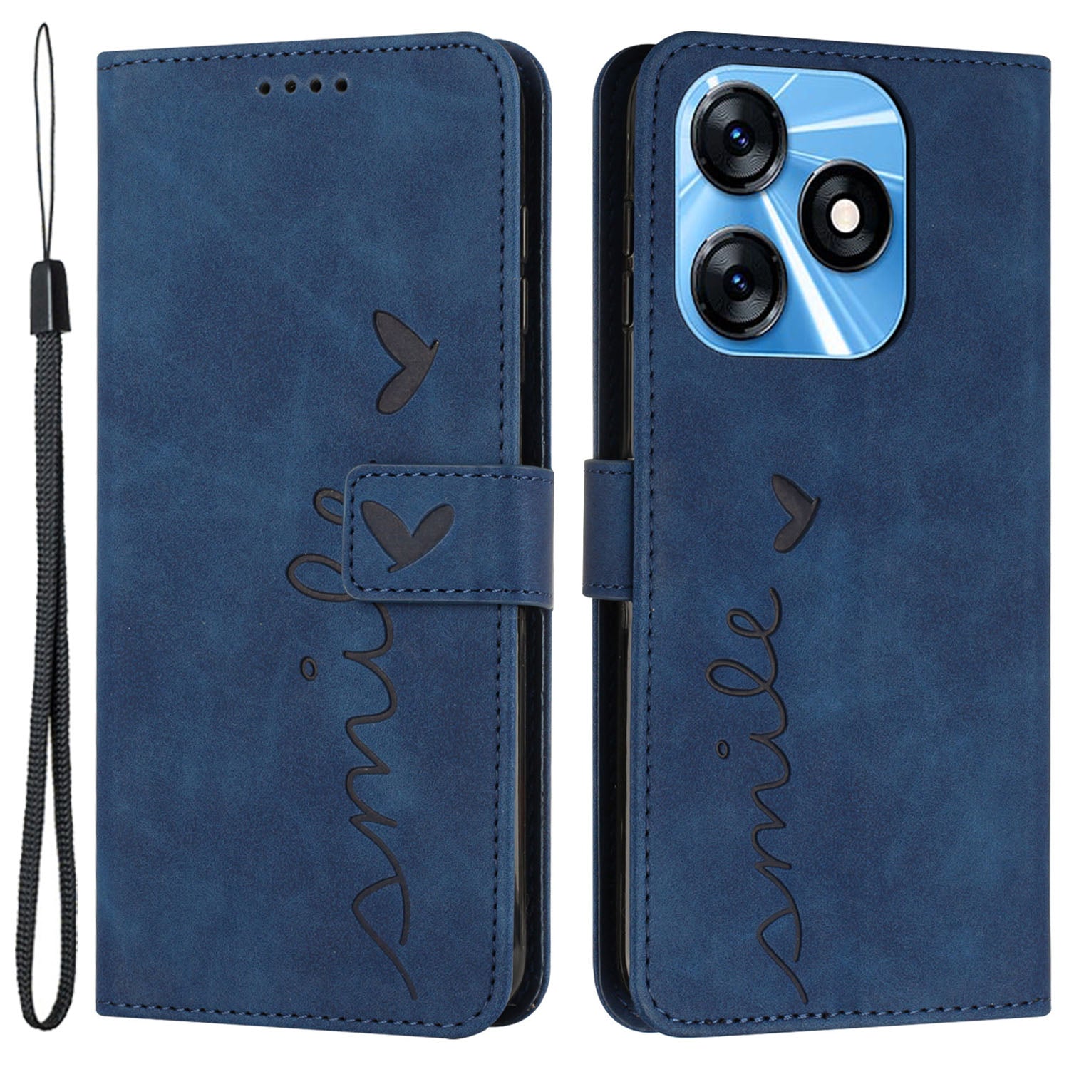 Folio Flip Shell for Tecno Spark 10C 4G Imprinted Heart Shape PU Leather Phone Wallet Stand Case