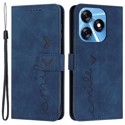 Folio Flip Shell for Tecno Spark 10C 4G Imprinted Heart Shape PU Leather Phone Wallet Stand Case