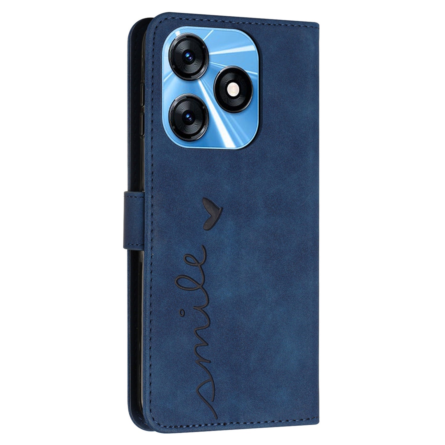 Folio Flip Shell for Tecno Spark 10C 4G Imprinted Heart Shape PU Leather Phone Wallet Stand Case