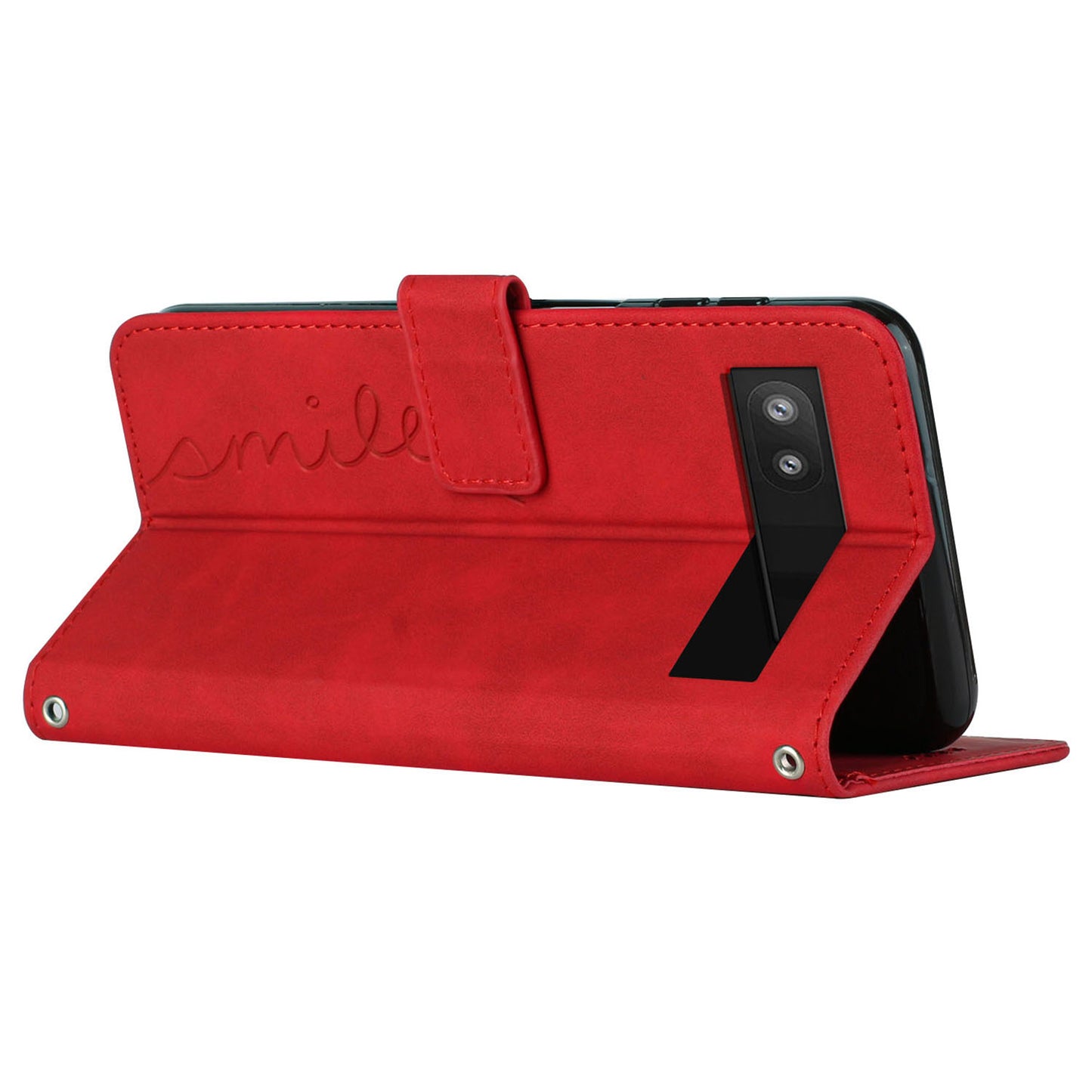 Folio Stand Shell for Google Pixel 7a Heart Shape Imprinted PU Leather Phone Wallet Flip Case