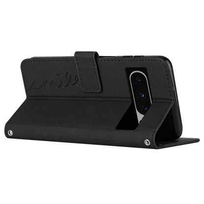 Stand Shell for Google Pixel 8 Pro Heart Shape Imprinted PU Leather Phone Wallet Anti-drop Flip Case