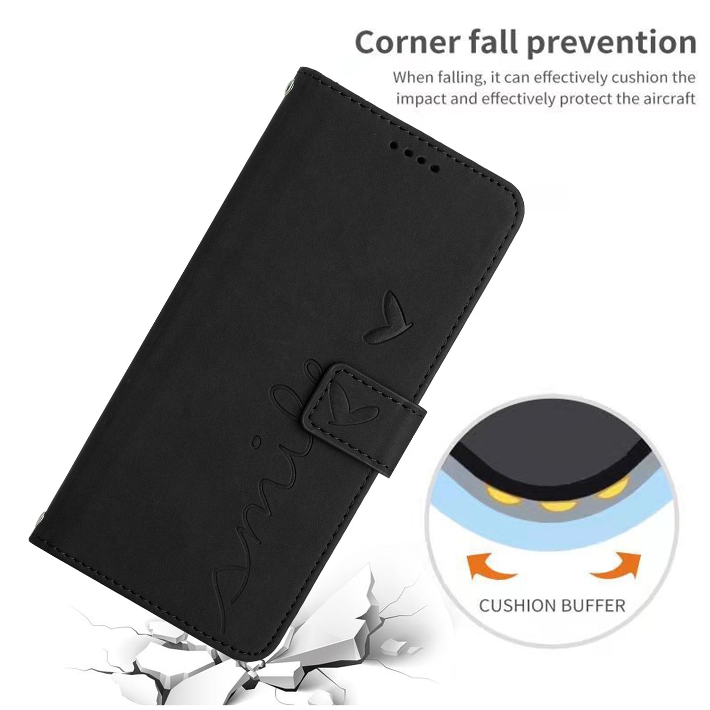 Stand Shell for Google Pixel 8 Pro Heart Shape Imprinted PU Leather Phone Wallet Anti-drop Flip Case