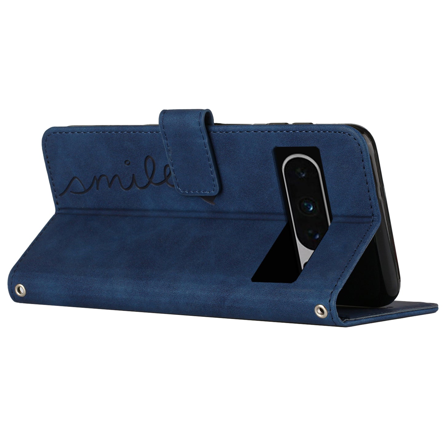 Stand Shell for Google Pixel 8 Pro Heart Shape Imprinted PU Leather Phone Wallet Anti-drop Flip Case