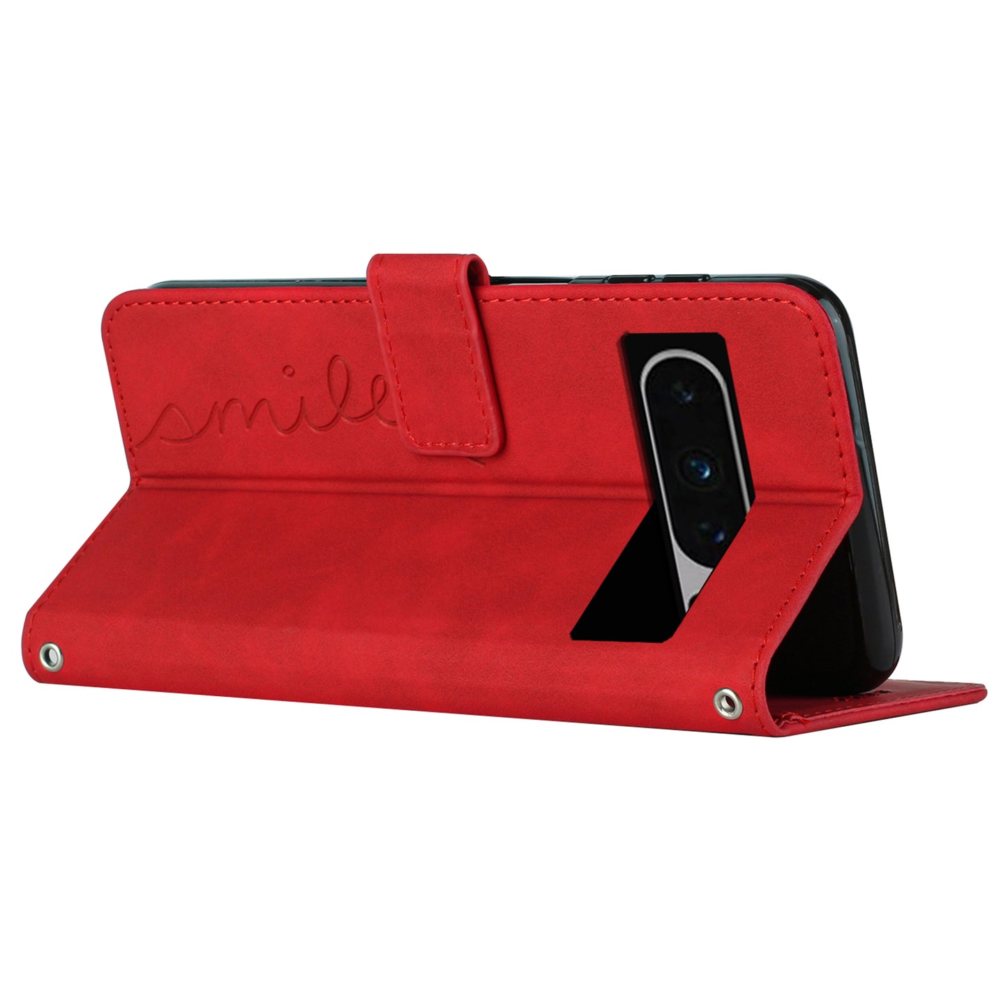 Stand Shell for Google Pixel 8 Pro Heart Shape Imprinted PU Leather Phone Wallet Anti-drop Flip Case