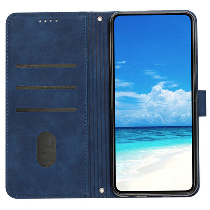 For Infinix Hot 30i Stand Shell Heart Shape Imprinted PU Leather Phone Wallet Case