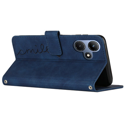 For Infinix Hot 30i Stand Shell Heart Shape Imprinted PU Leather Phone Wallet Case