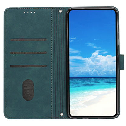 For Infinix Hot 30i Stand Shell Heart Shape Imprinted PU Leather Phone Wallet Case