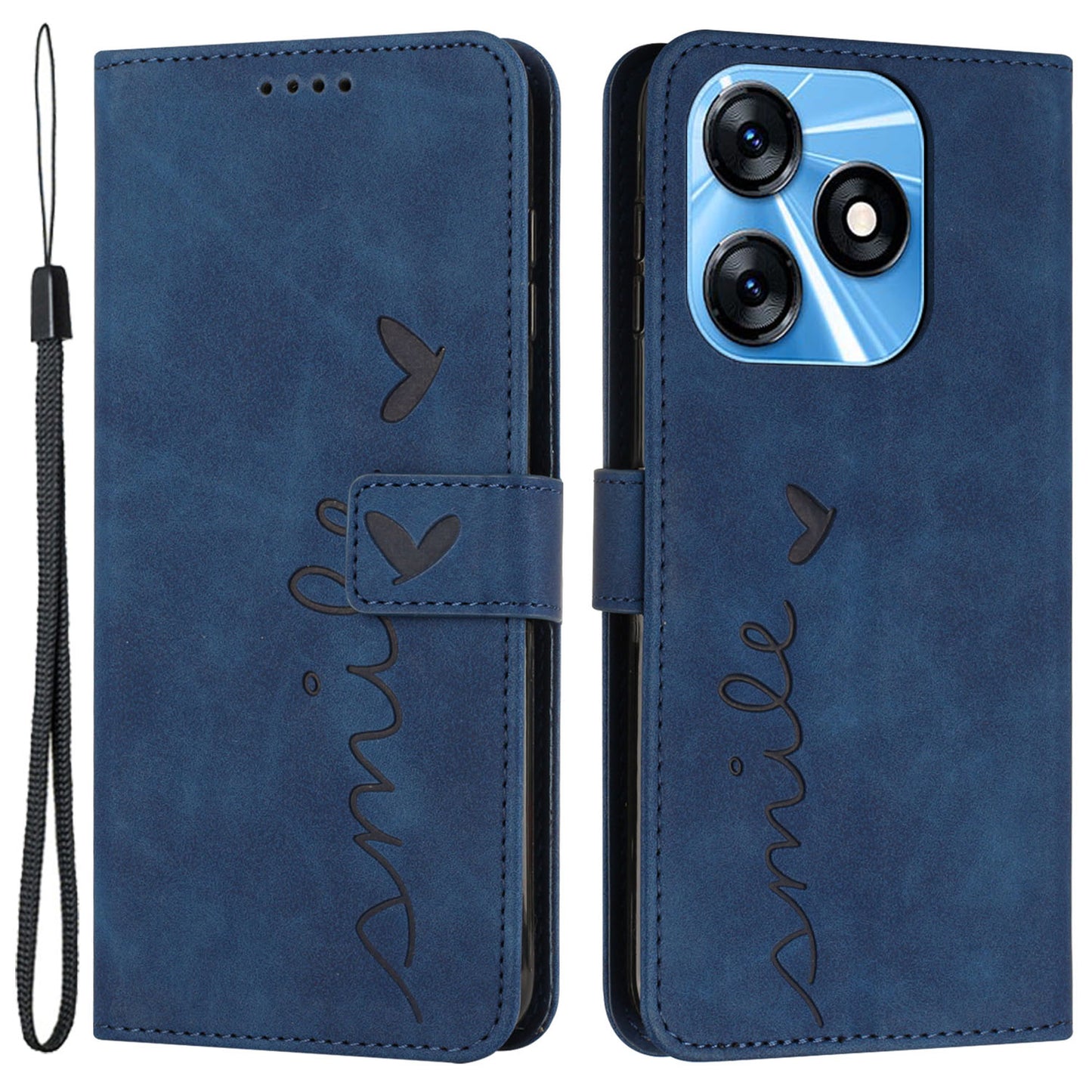 For Tecno Spark 10 4G Stand Shell Heart Shape Imprinted Wallet PU Leather Phone Case