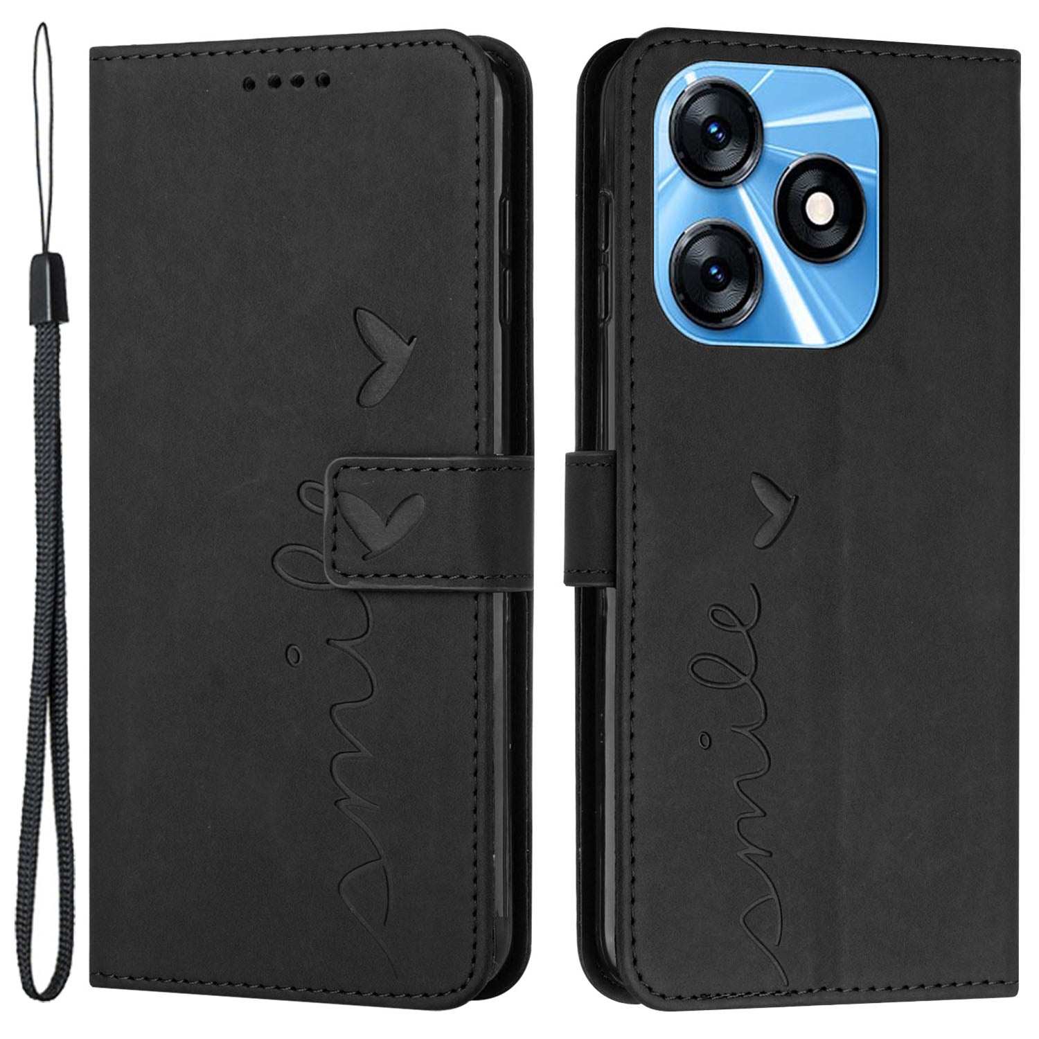 For Tecno Spark 10 4G Stand Shell Heart Shape Imprinted Wallet PU Leather Phone Case