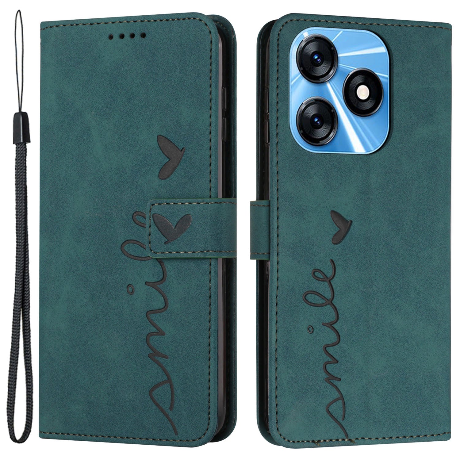 For Tecno Spark 10 4G Stand Shell Heart Shape Imprinted Wallet PU Leather Phone Case