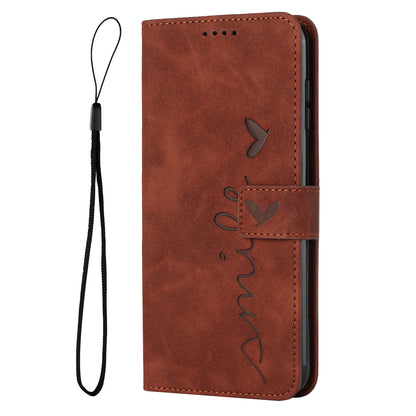For Tecno Spark 10 4G Stand Shell Heart Shape Imprinted Wallet PU Leather Phone Case