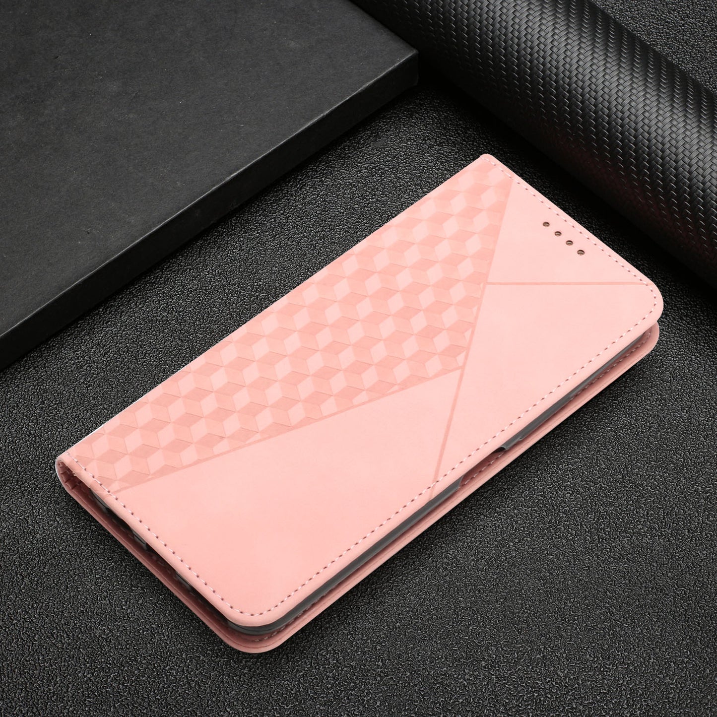 Stand Cover for Xiaomi Civi 2 5G / 13 Lite Imprinted Rhombus Magnetic Flip PU Leather Wallet Phone Case