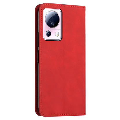 Stand Cover for Xiaomi Civi 2 5G / 13 Lite Imprinted Rhombus Magnetic Flip PU Leather Wallet Phone Case