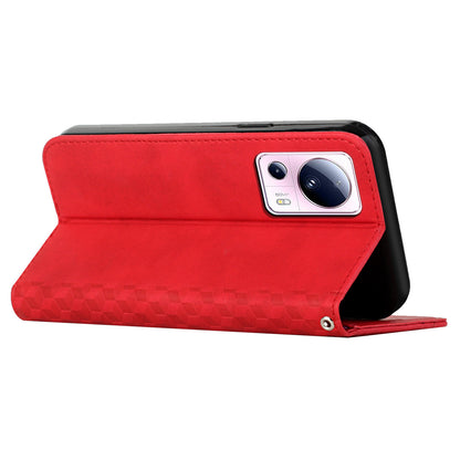 Stand Cover for Xiaomi Civi 2 5G / 13 Lite Imprinted Rhombus Magnetic Flip PU Leather Wallet Phone Case