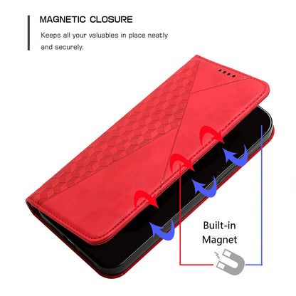 Stand Cover for Xiaomi Civi 2 5G / 13 Lite Imprinted Rhombus Magnetic Flip PU Leather Wallet Phone Case