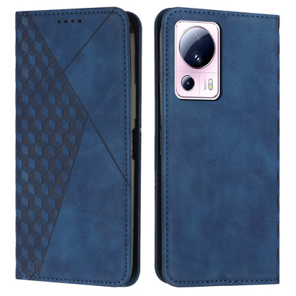 Stand Cover for Xiaomi Civi 2 5G / 13 Lite Imprinted Rhombus Magnetic Flip PU Leather Wallet Phone Case