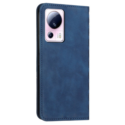 Stand Cover for Xiaomi Civi 2 5G / 13 Lite Imprinted Rhombus Magnetic Flip PU Leather Wallet Phone Case