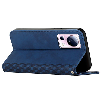 Stand Cover for Xiaomi Civi 2 5G / 13 Lite Imprinted Rhombus Magnetic Flip PU Leather Wallet Phone Case
