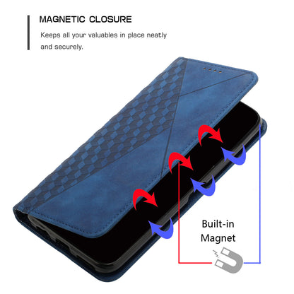 Stand Cover for Xiaomi Civi 2 5G / 13 Lite Imprinted Rhombus Magnetic Flip PU Leather Wallet Phone Case