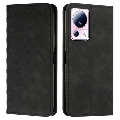 Stand Cover for Xiaomi Civi 2 5G / 13 Lite Imprinted Rhombus Magnetic Flip PU Leather Wallet Phone Case